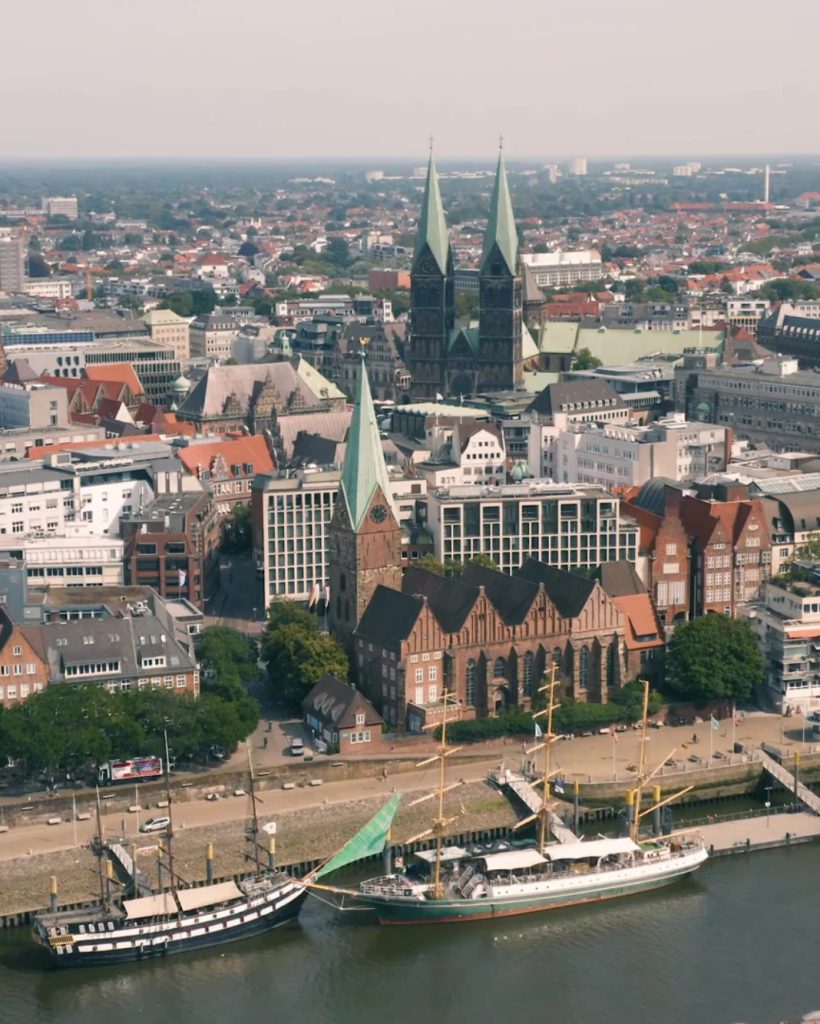 Bremen Weser Luftaufnahme Schlachte von oben